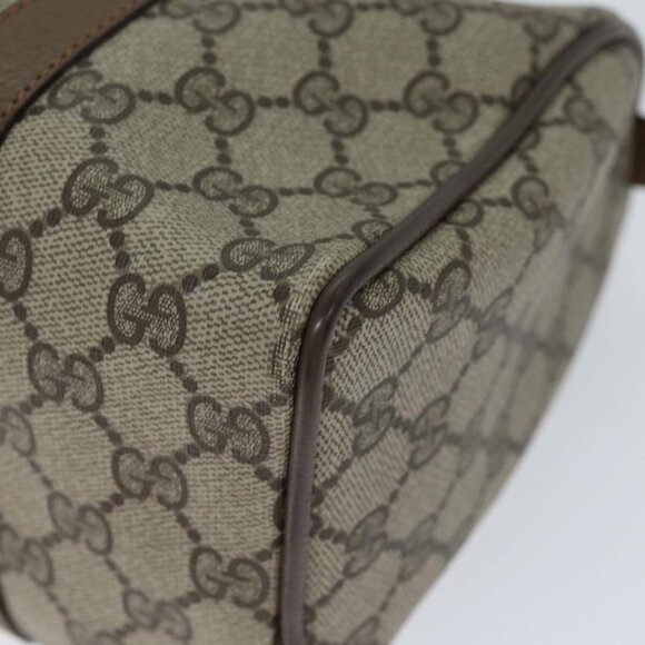 GUCCI GG Supreme Web Sherry Line Hand Bag PVC Beige Red - Picture 13 of 16